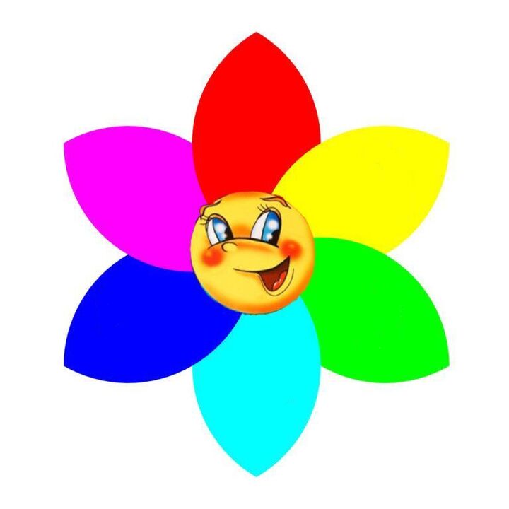 Fiore di carta colorato con sei petali, ognuno dei quali simboleggia una dieta mono